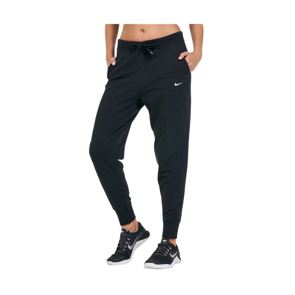 Nike Dri Fit Get Fit Women's Training Jogger Pants Black Athletic Sweatpants L